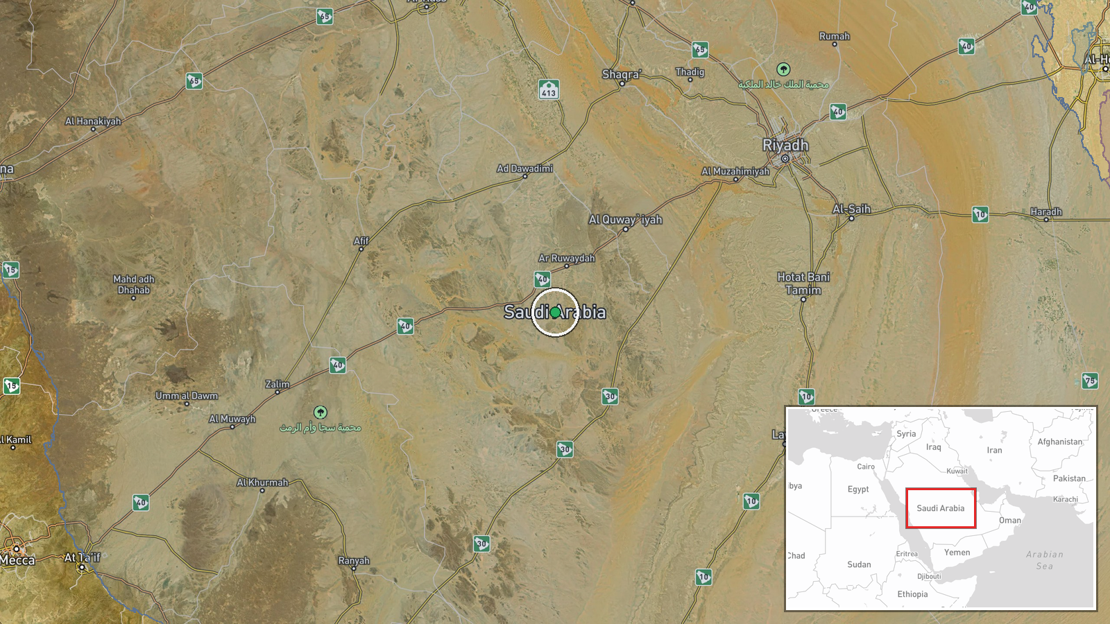 Saudi Arabia (Military Positions) — UAS Strike location map