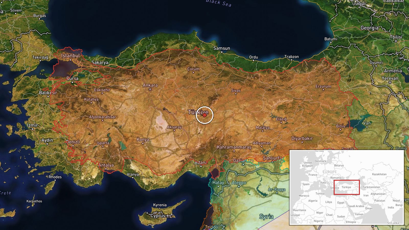 Turkey (location not reported) — Deployment location map