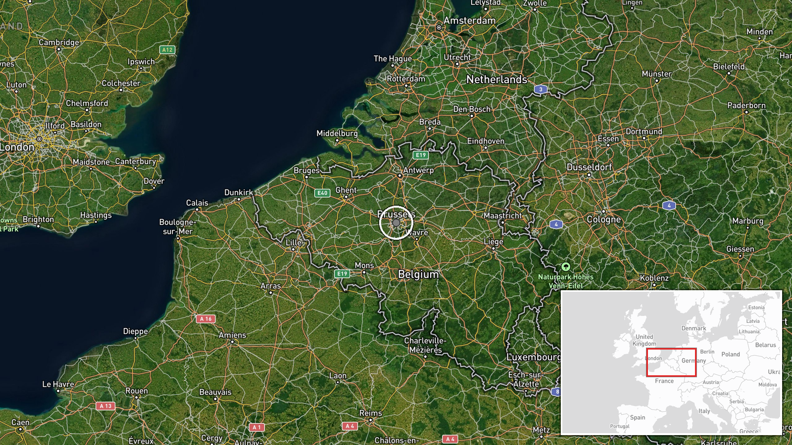Brussels, Belgium — Report location map
