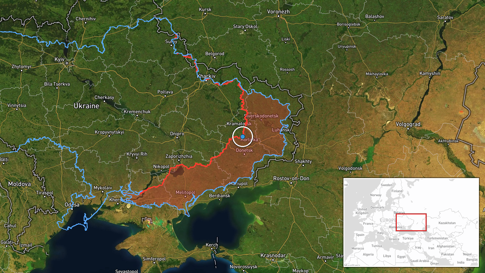 Nahe Kostjantyniwka, Donezk, Ukraine (Frontlinie, geschätzt)