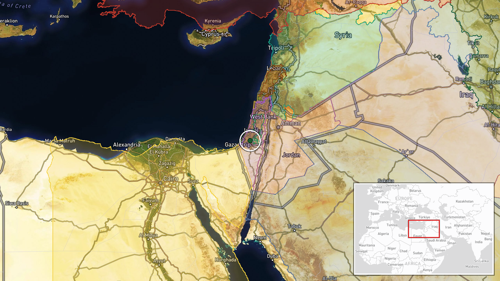 Israel (location not reported) — Report location map