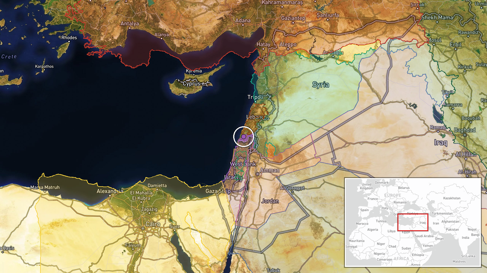South Lebanon, Lebanon — Report location map