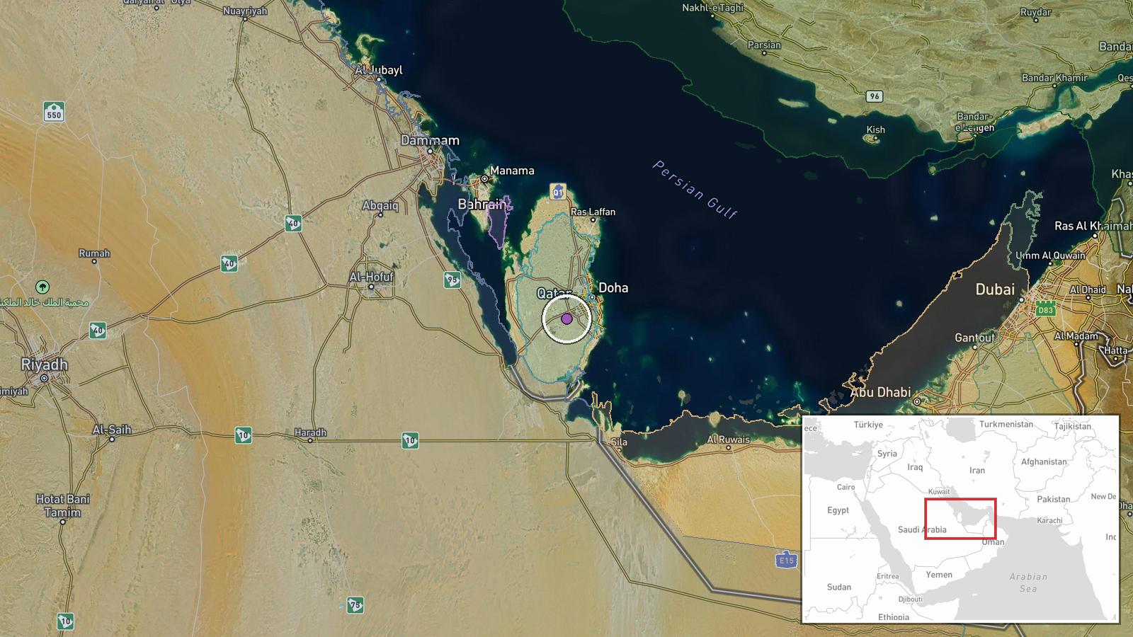Al Udeid Air Base, Al Udeid, Qatar — Deployment location map