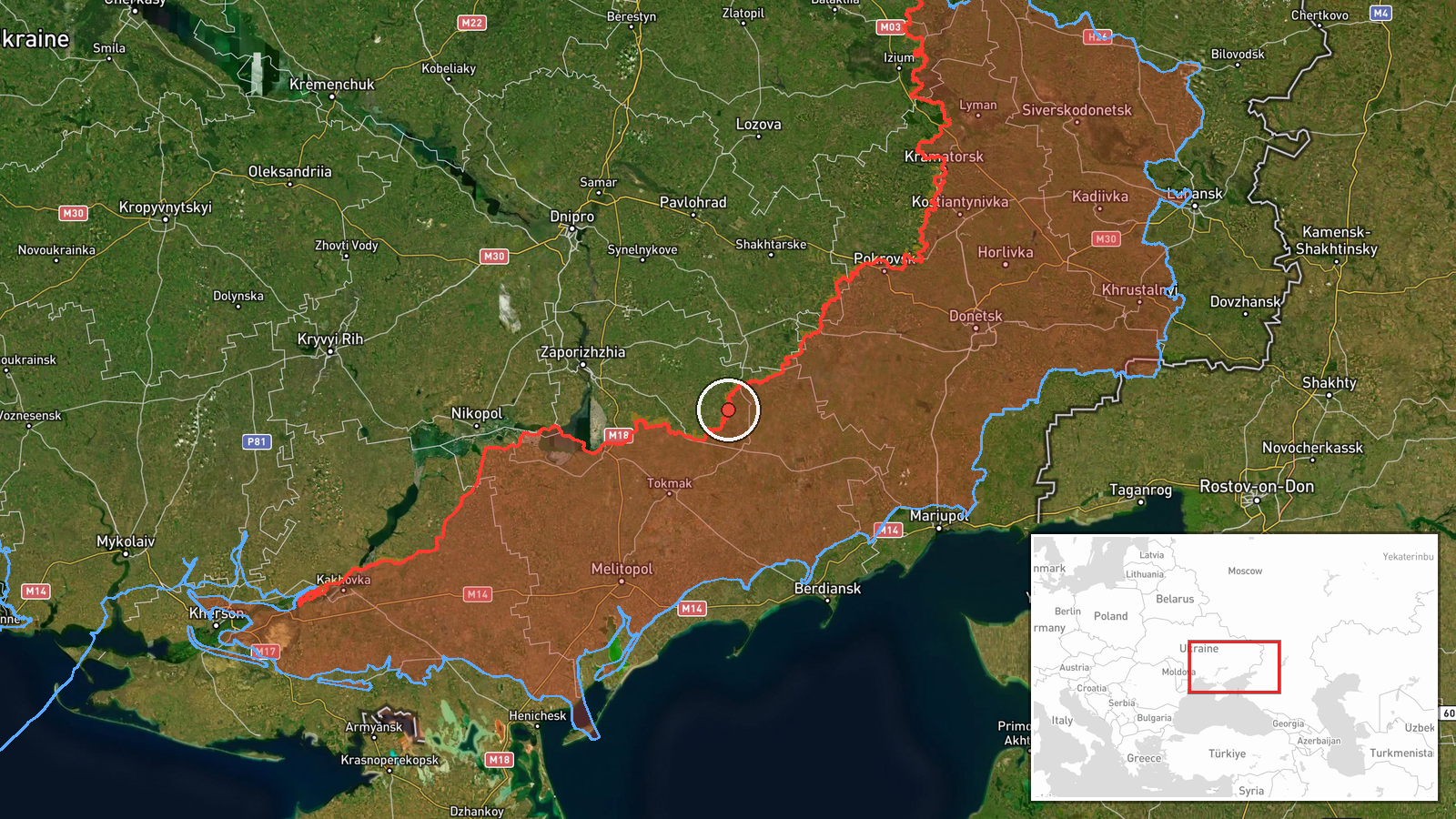 Girke, Zaporizhzhia Oblast, Ukraine sector, Ukraine — Combat location map