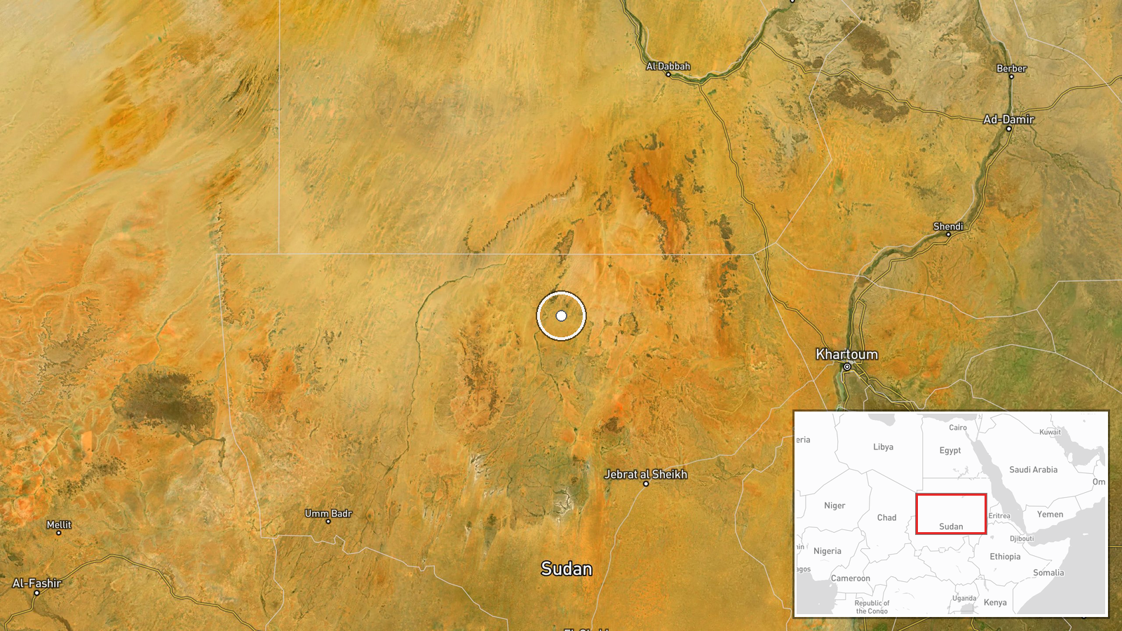 Sudan (nationwide) — Displacement location map