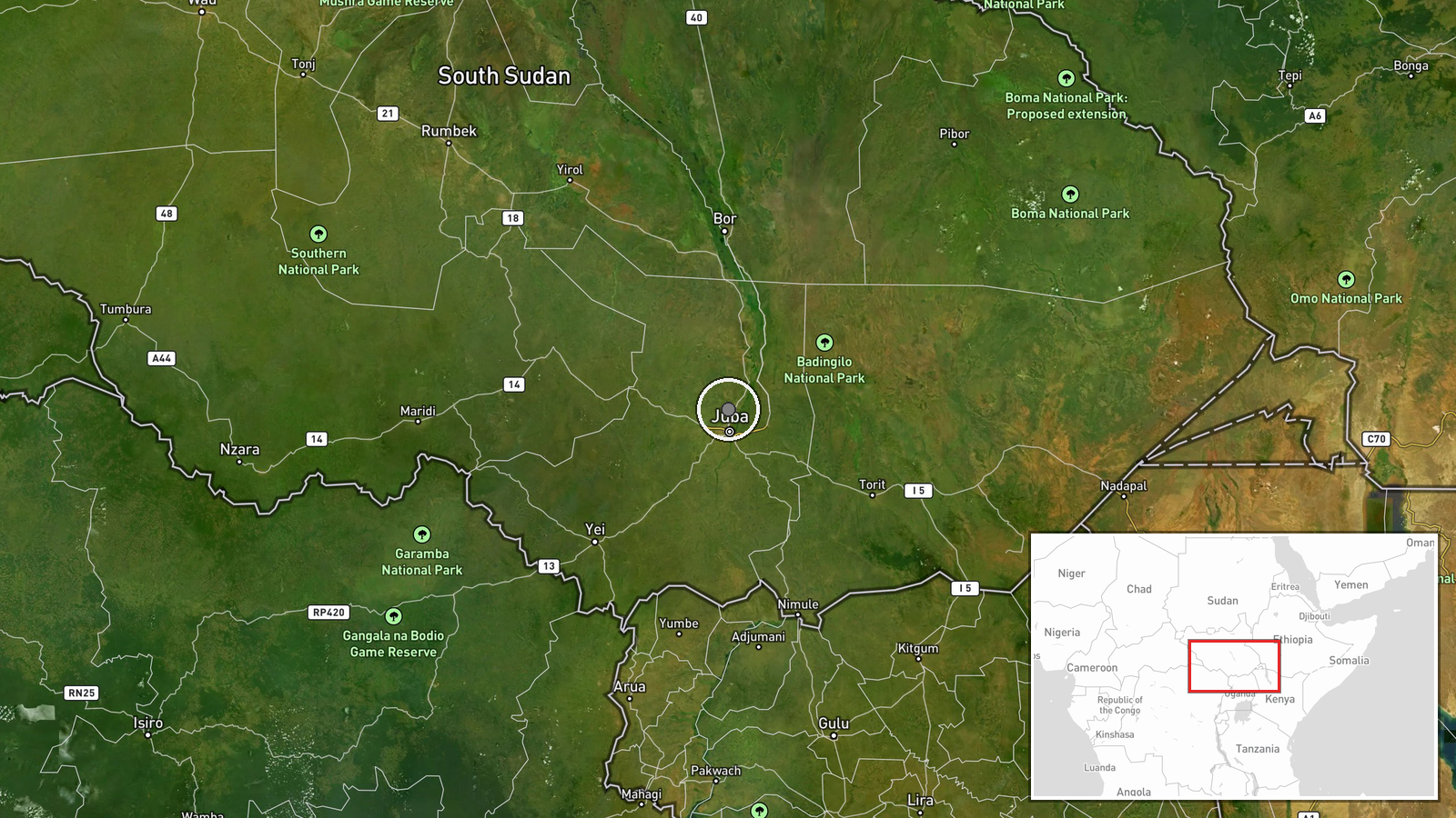 Juba, South Sudan — Police Operation location map