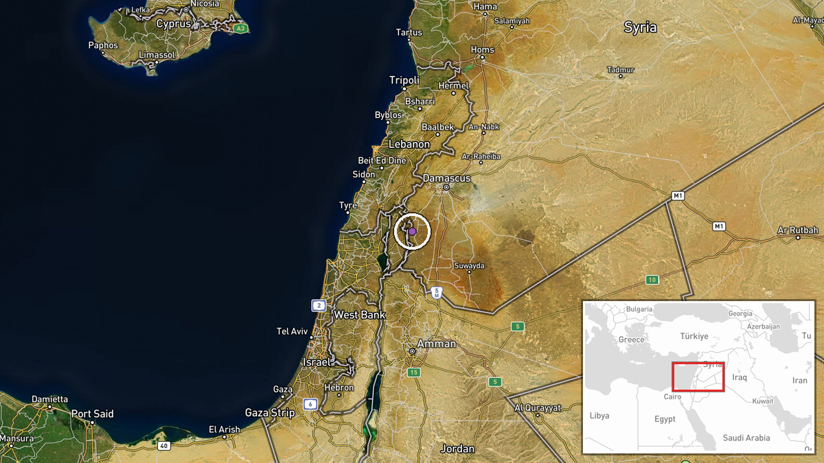 Turanja, Quneitra, Syria — Security location map