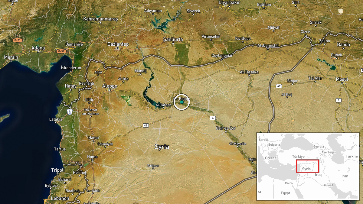 Raqqa, Raqqa Governorate, Syria — Security location map