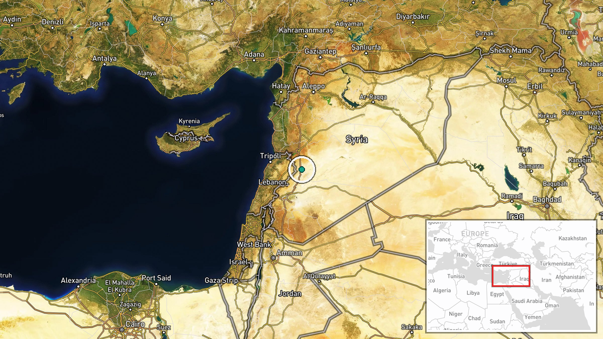 Aleppo, Idlib, Deir ez-Zor, Raqqa, Hasakah, and Rif Dimashq Governorates, Syria — Humanitarian Aid location map