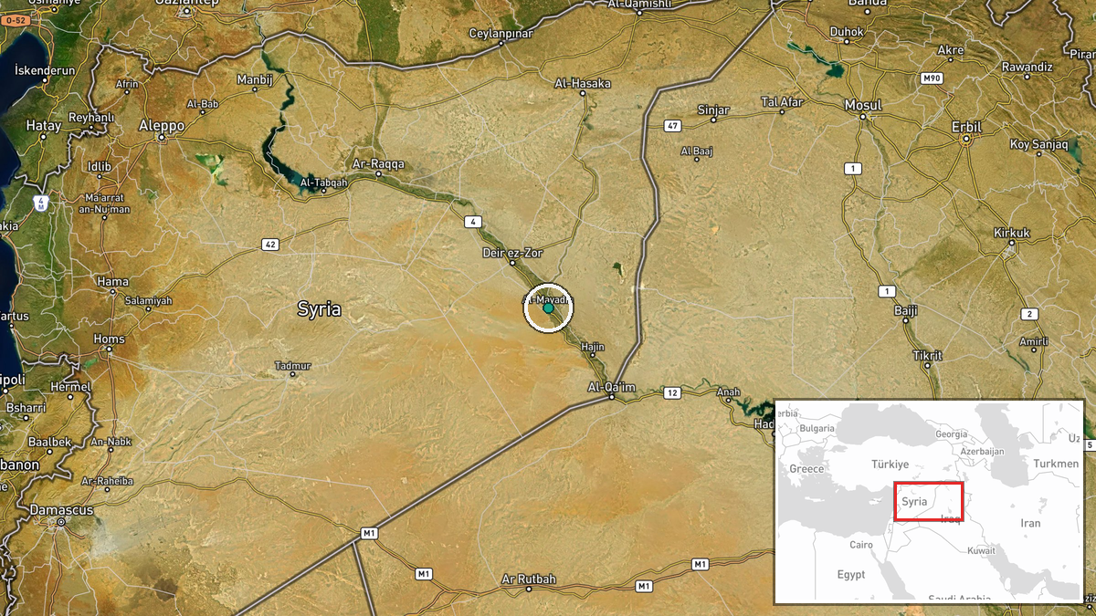 Al-Mayadin, Deir ez-Zor Governorate, Syria — Humanitarian Aid location map