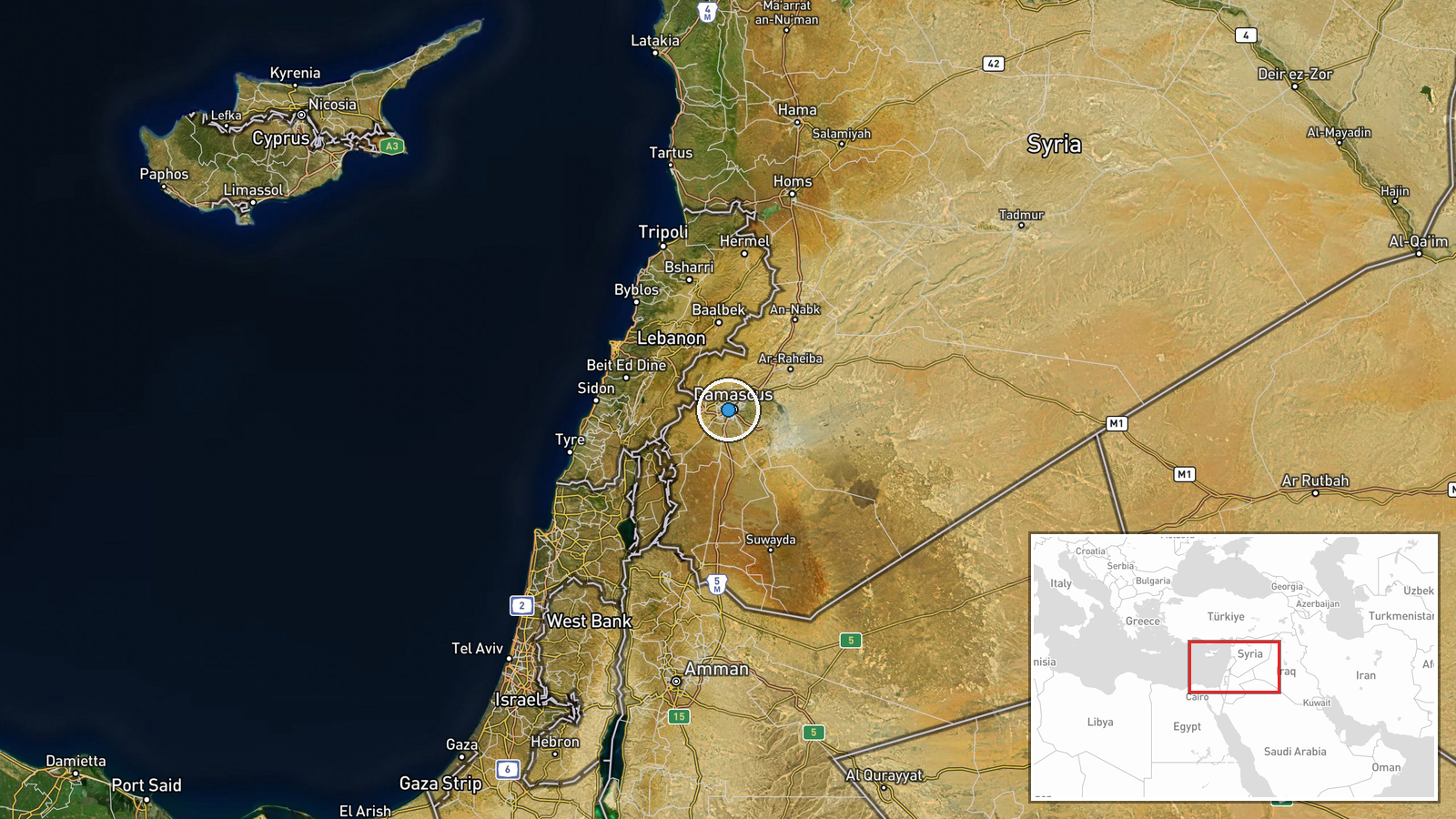 Damascus, Syria — Diplomacy location map