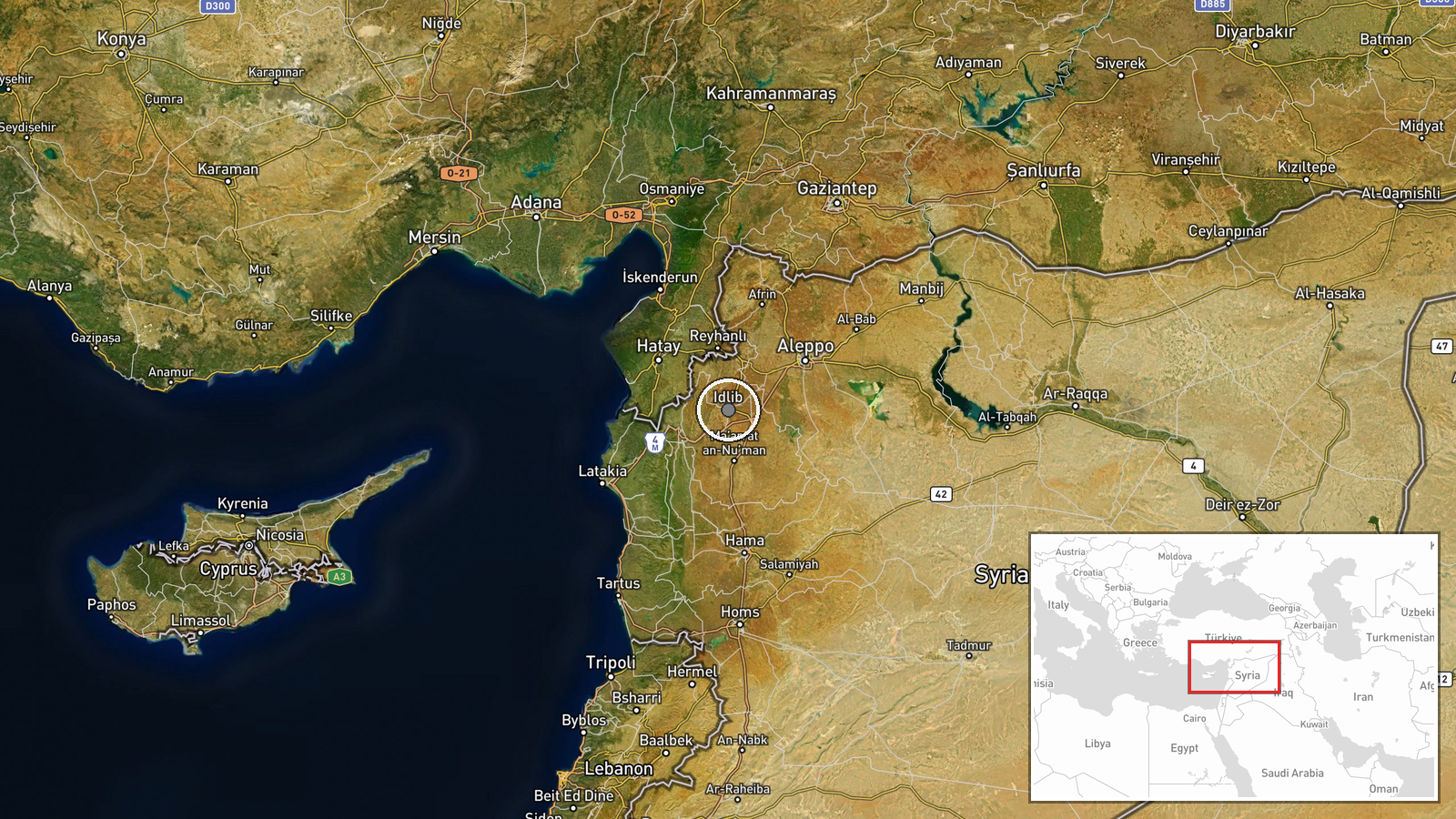 Bensh, Idlib Governorate, Syria — Security location map