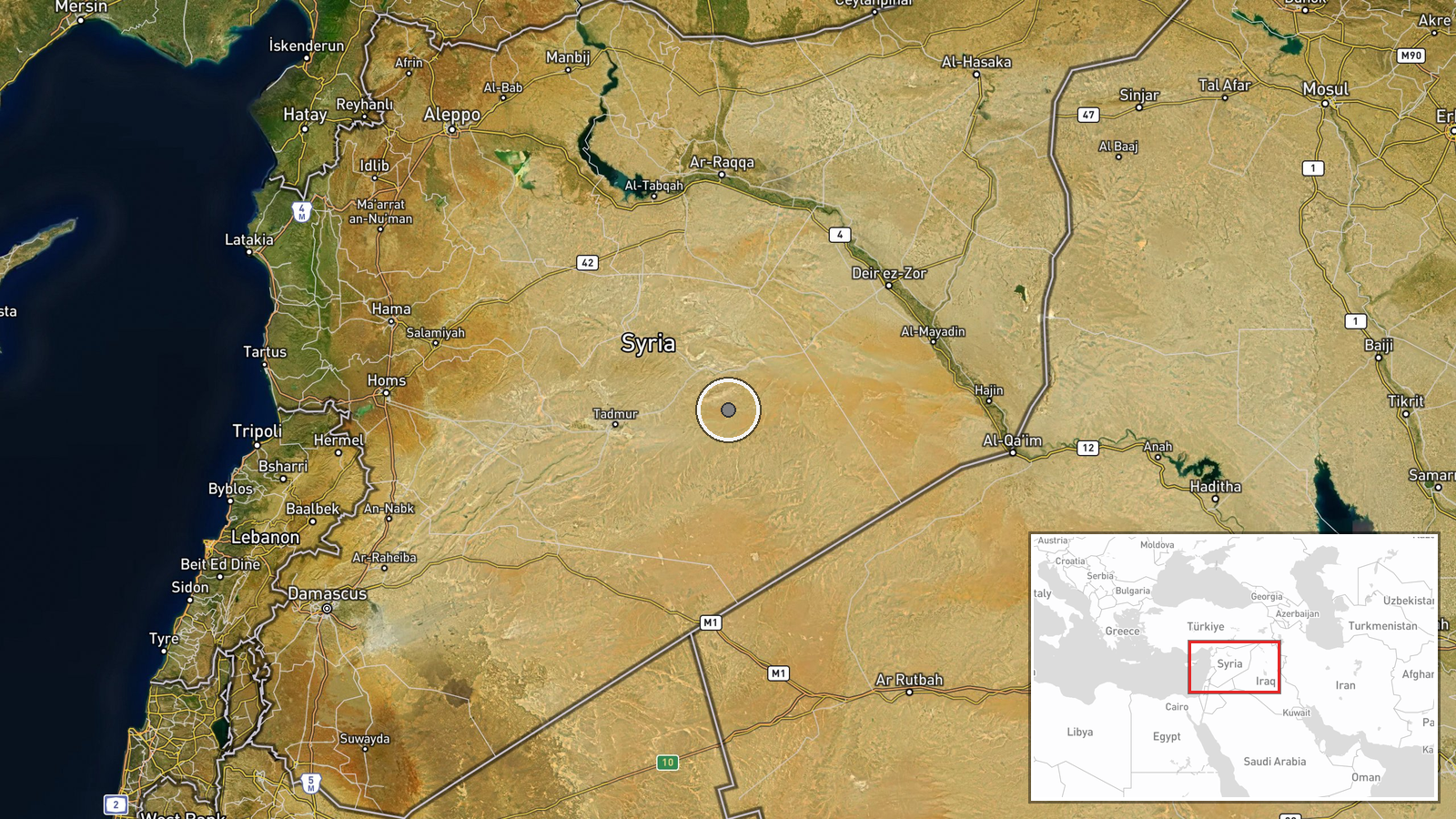 Syria — Security location map