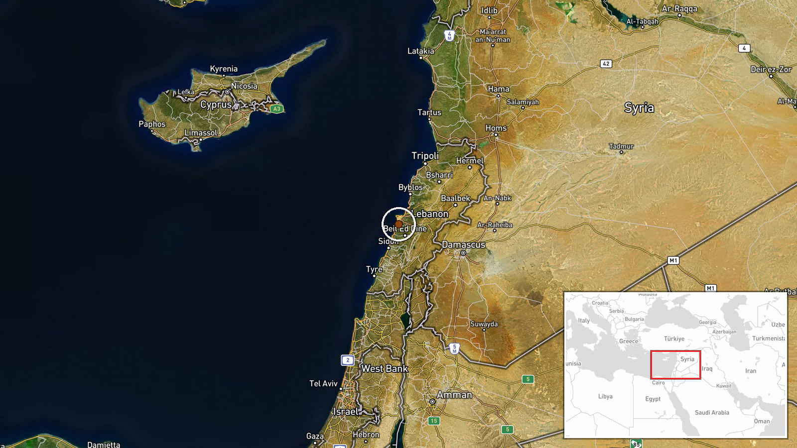 Beirut, Lebanon — Security location map