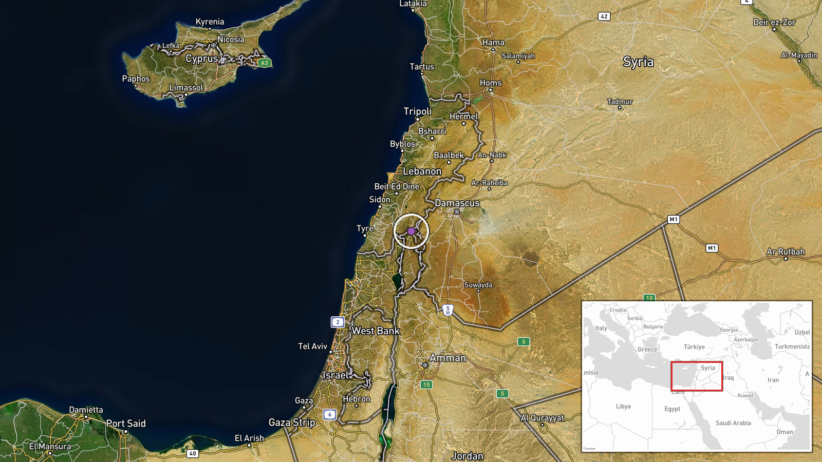 Ain Ziyawan, Quneitra Governorate, Syria — Deployment location map