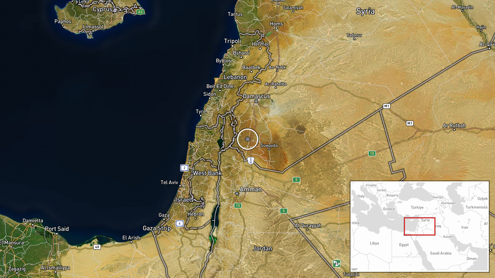 Sheikh Miskin, Daraa Governorate, Syria — Security location map
