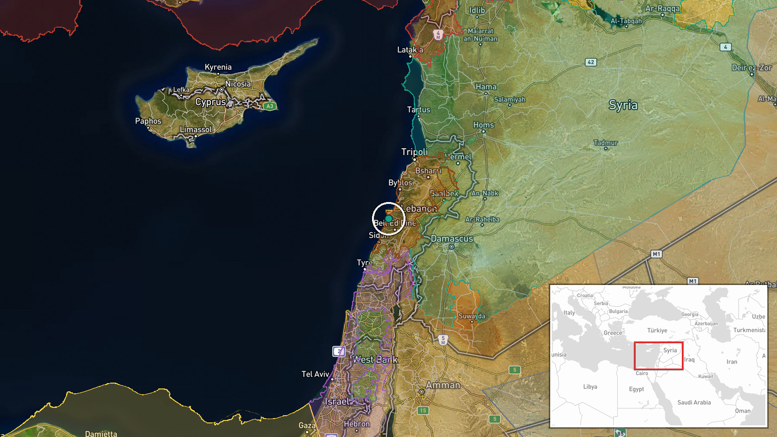 Beirut, Lebanon — Humanitarian Aid location map