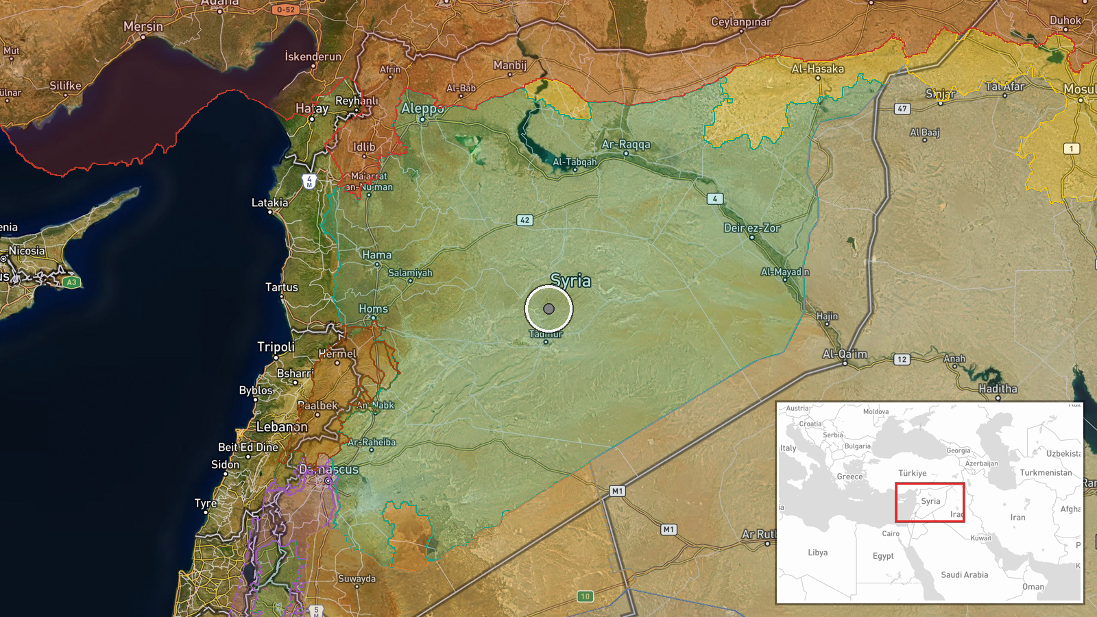 Syria (National) — Security location map
