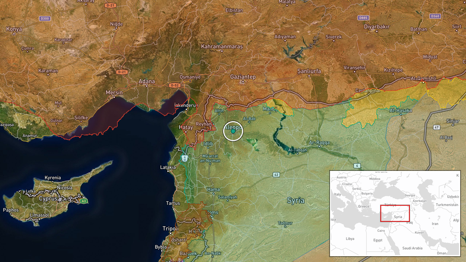 Aleppo, Syria — Security location map