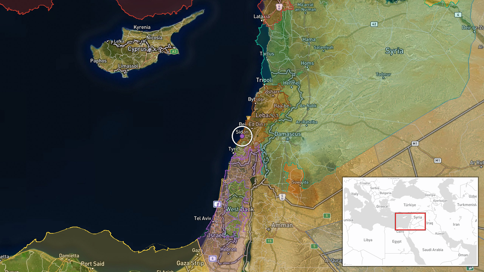 Ali al-Tahir, South Lebanon, Lebanon — Deployment location map
