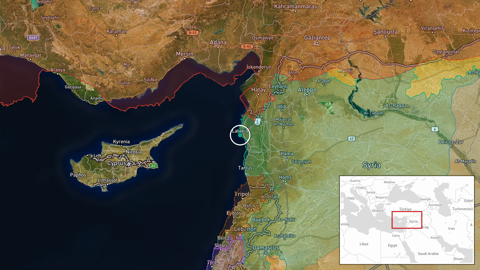 Latakia, Syria — Security location map