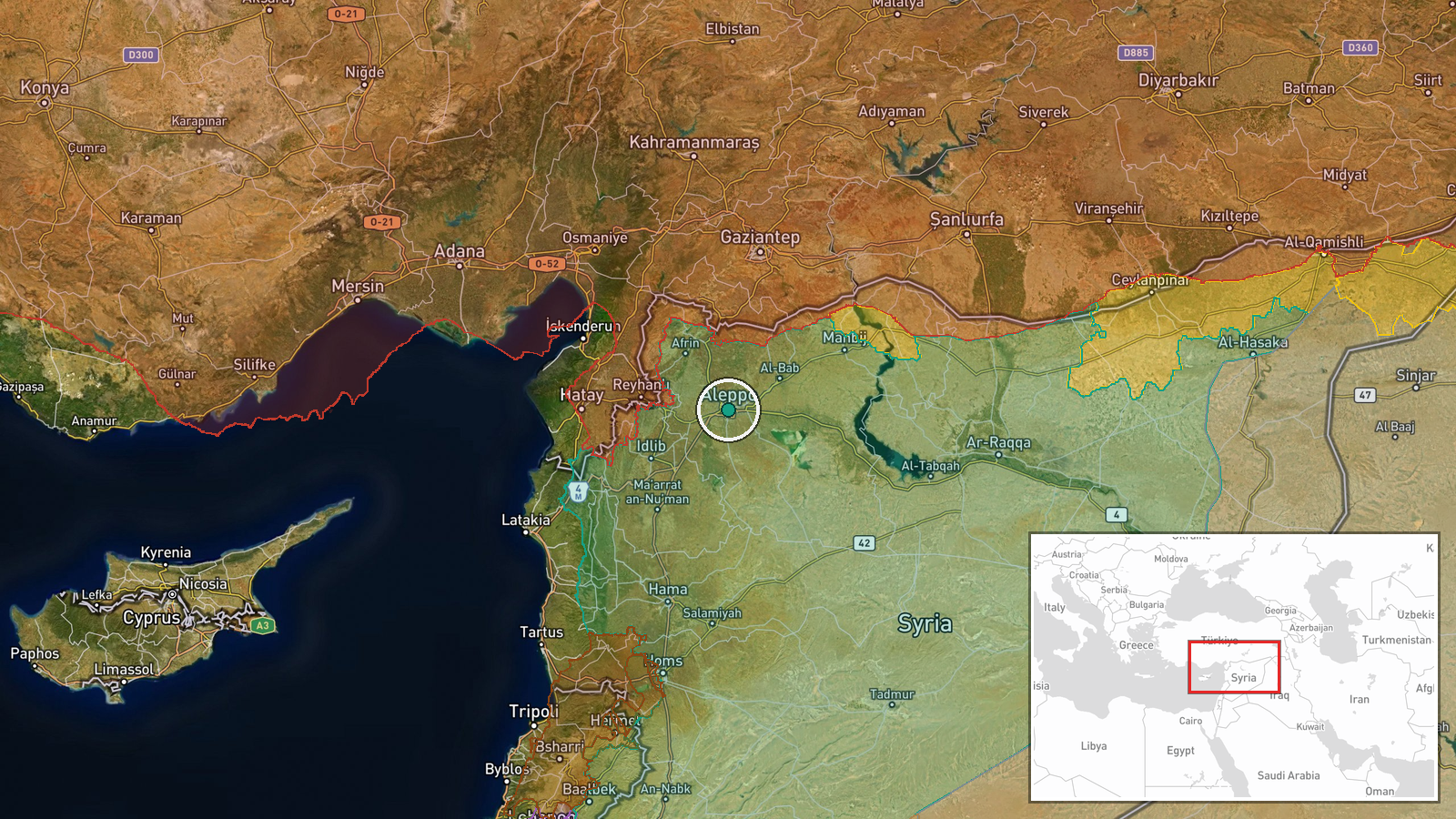 Sama'an (North and South), Azizia, Safira, Atarba, Aleppo Governorate, Syria — Humanitarian Aid location map