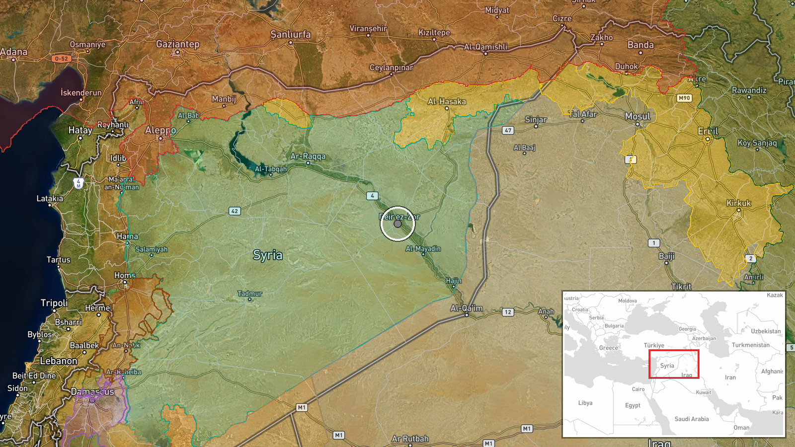 Deir ez-Zor, Deir ez-Zor Governorate, Syria — Security location map