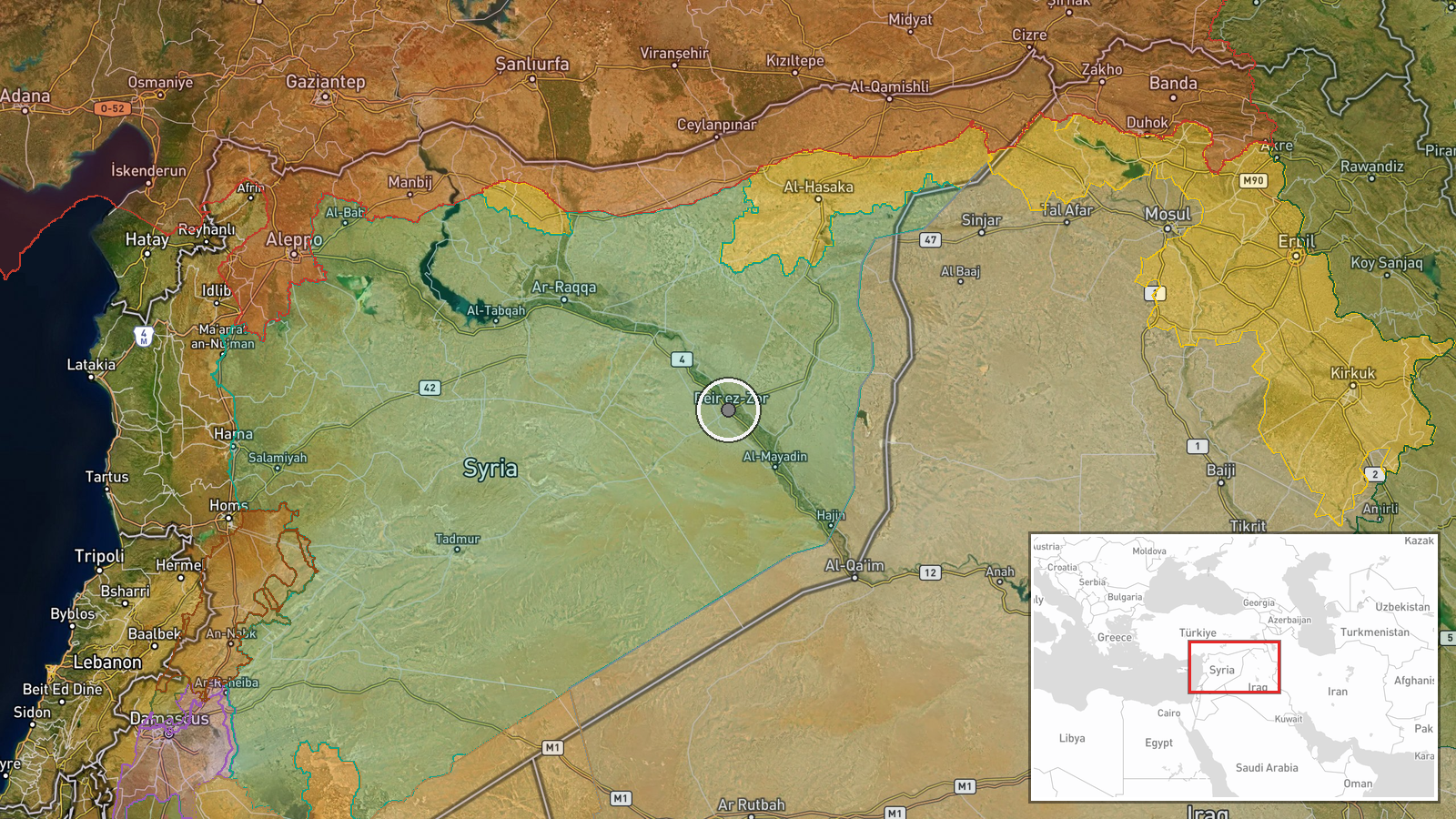 Deir ez-Zor, Deir ez-Zor Governorate, Syria — Security location map