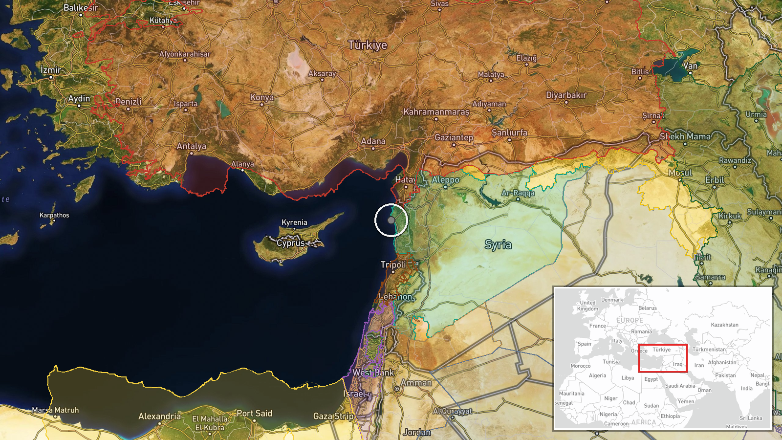 Latakia, Latakia Governorate, Syria — Security location map
