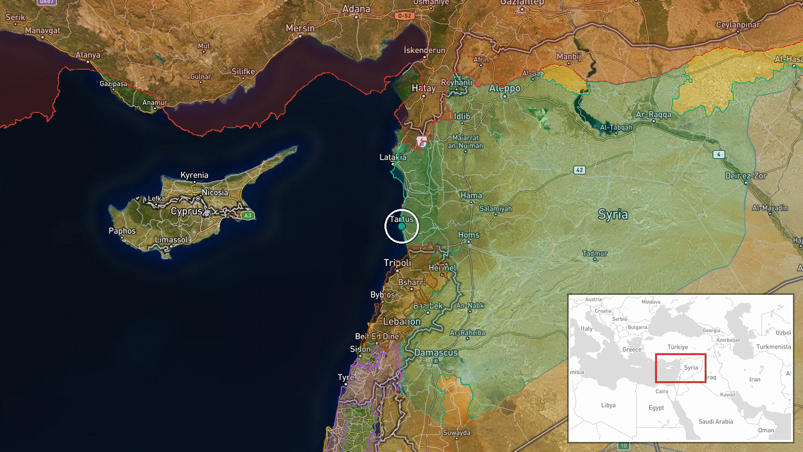 Tartus, Tartus Governorate, Syria — Security location map