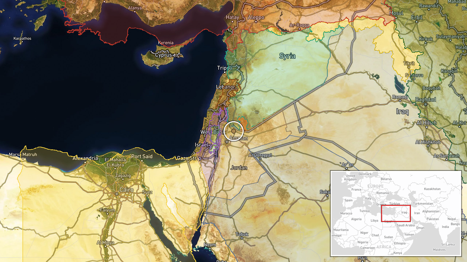 Mafraq Governorate, Jordan — Security location map