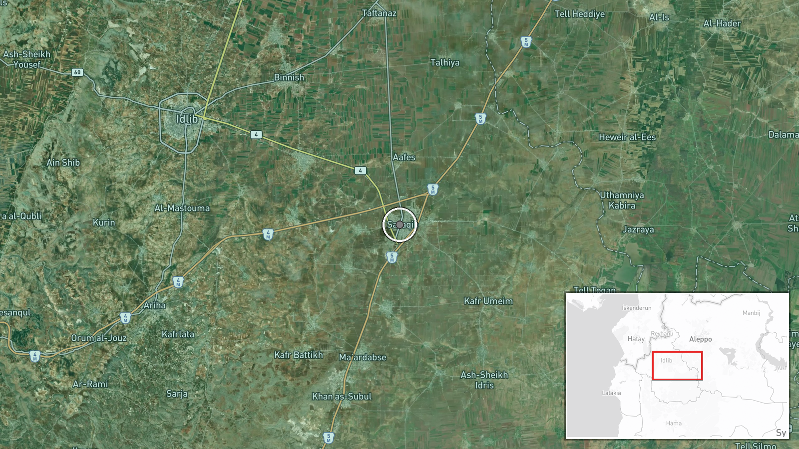 Fortified Headquarters, Idlib Governorate, Syria — Explosion location map