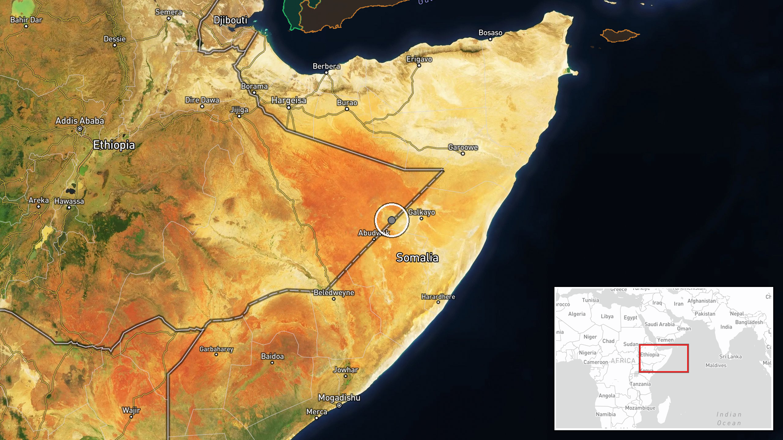 Gulf of Aden, near Garad, Somalia — Security location map