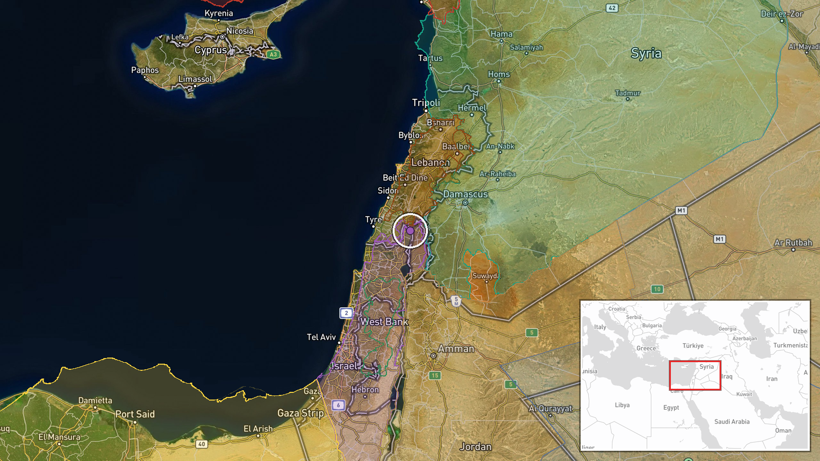 Tal Ahmar, Quneitra Governorate, Syria — Combat location map