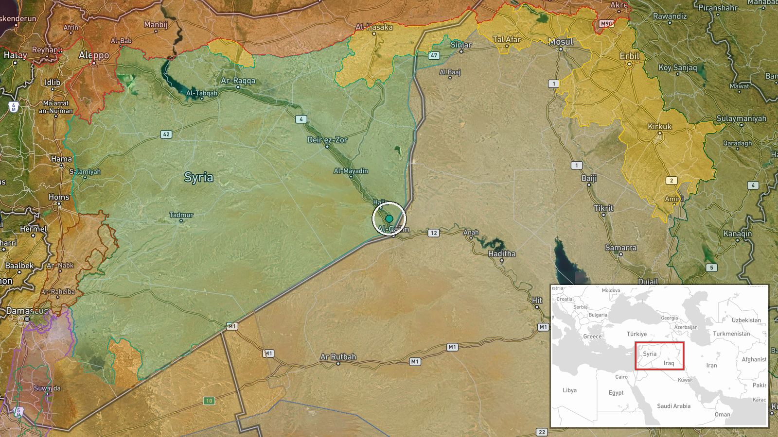 Al-Shaafirah (Al-Shaafarah), Deir ez-Zor, Syria — Humanitarian Aid location map