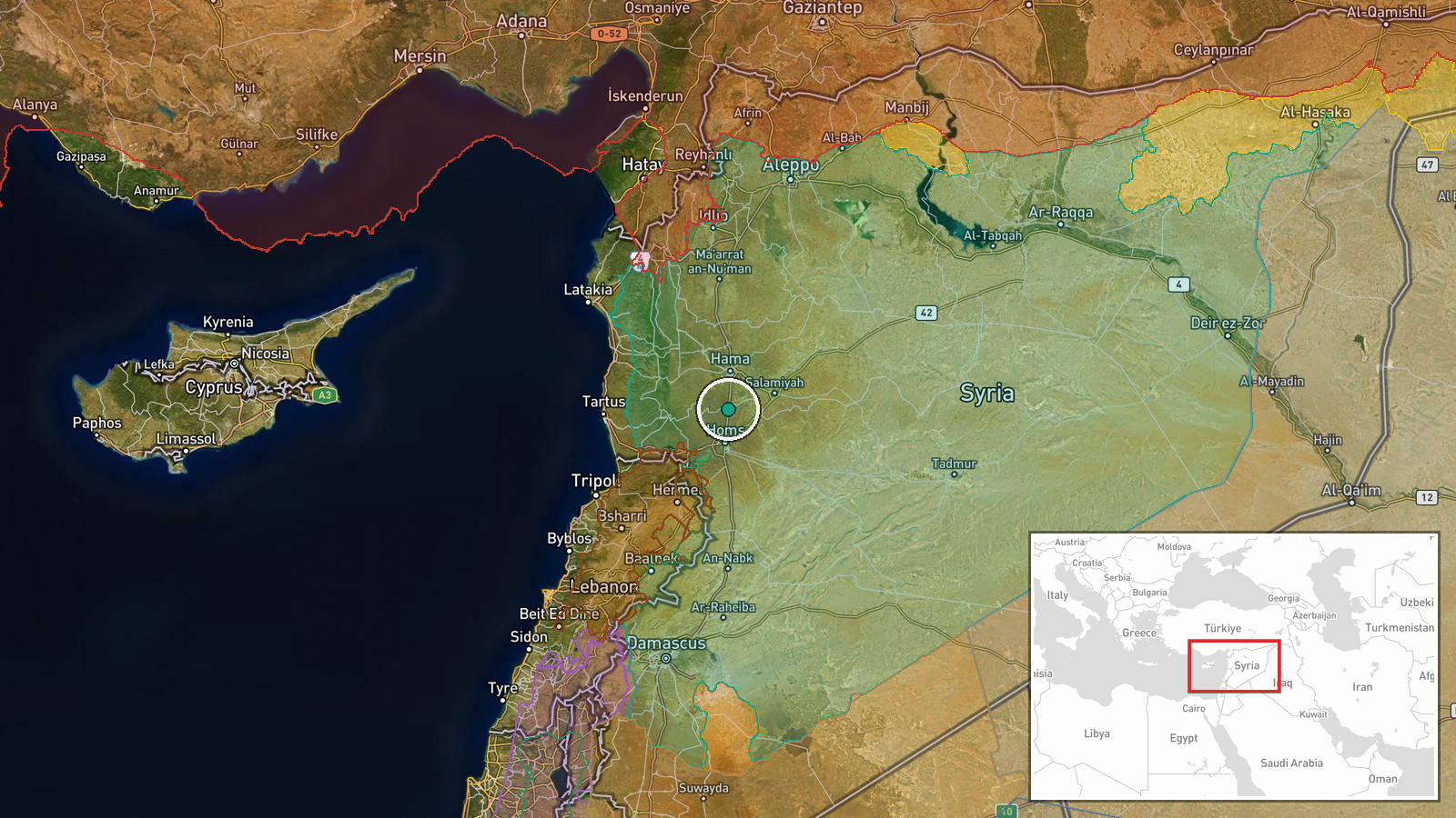 Ar-Rastan, Homs Governorate, Syria — Security location map