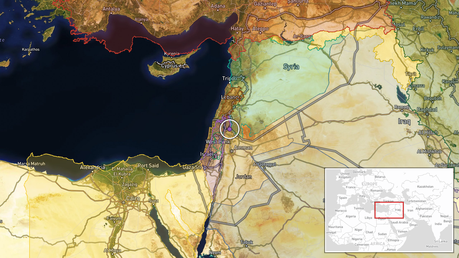 Western Daraa Countryside, Daraa, Syria — Deployment location map