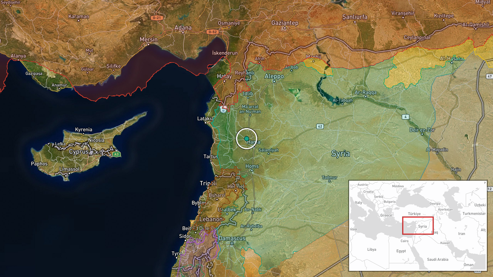 Halfaya, Hama Governorate, Syria — Humanitarian Aid location map