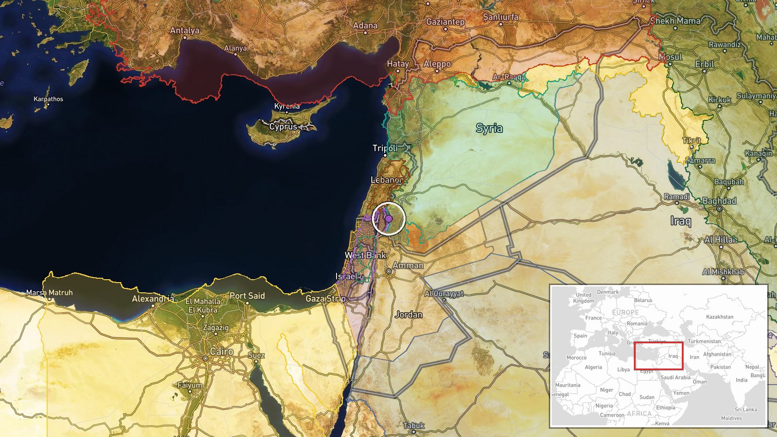 Quneitra, Syria — Deployment location map