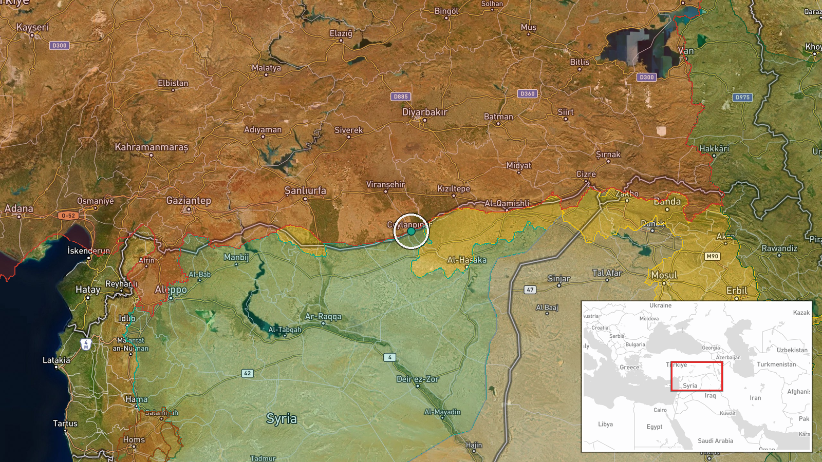 Ras al-Ayn, Hasaka Governorate, Syria — Humanitarian Aid location map