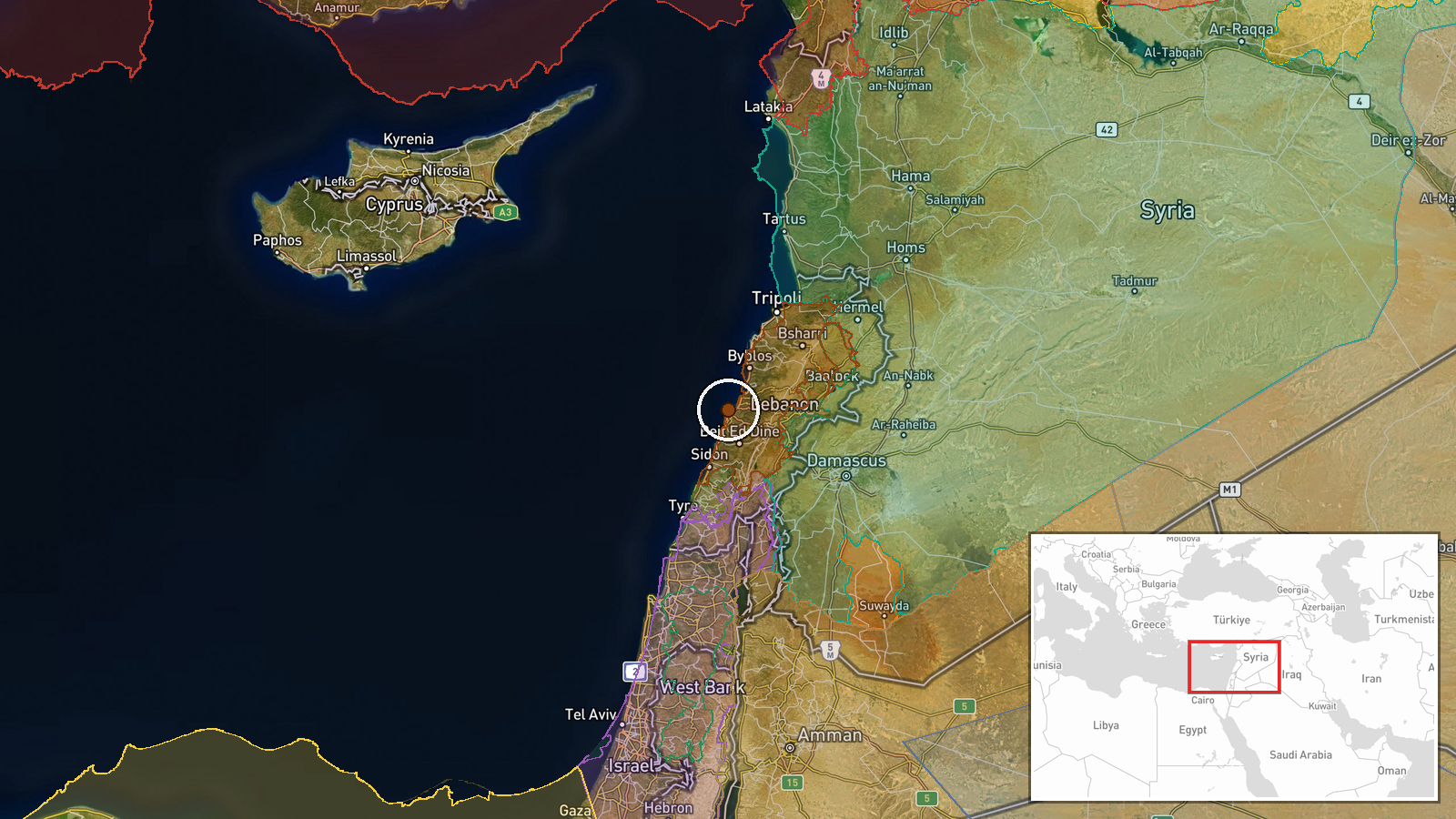 Beirut, Lebanon — Security location map