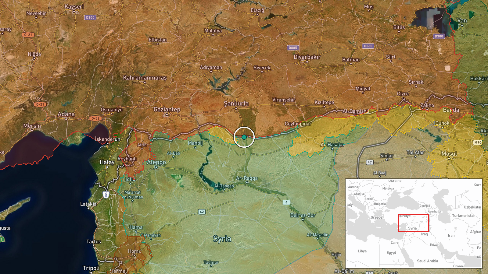 North of Tel Abyad, Raqqa Governorate, Syria — Humanitarian Aid location map