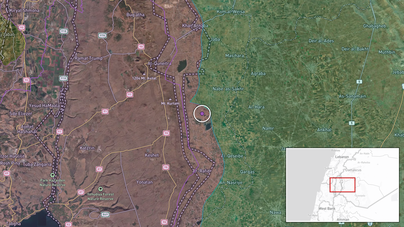 Tel Ahmar, Golan Heights, Syria — Deployment location map