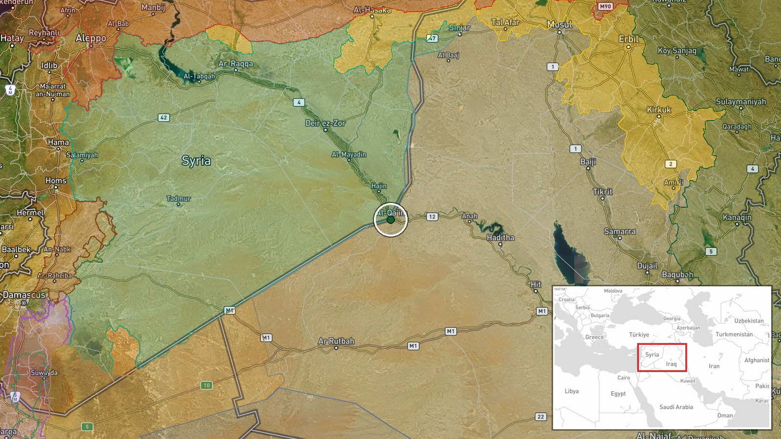 Iraq-Syria Border, Anbar/Deir ez-Zor — Security location map