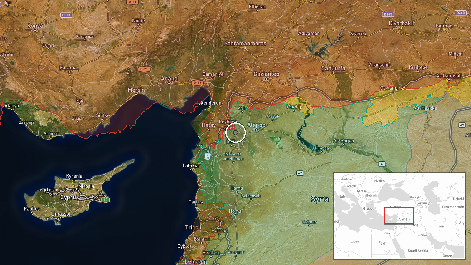 Aleppo Governorate, Syria — Report location map