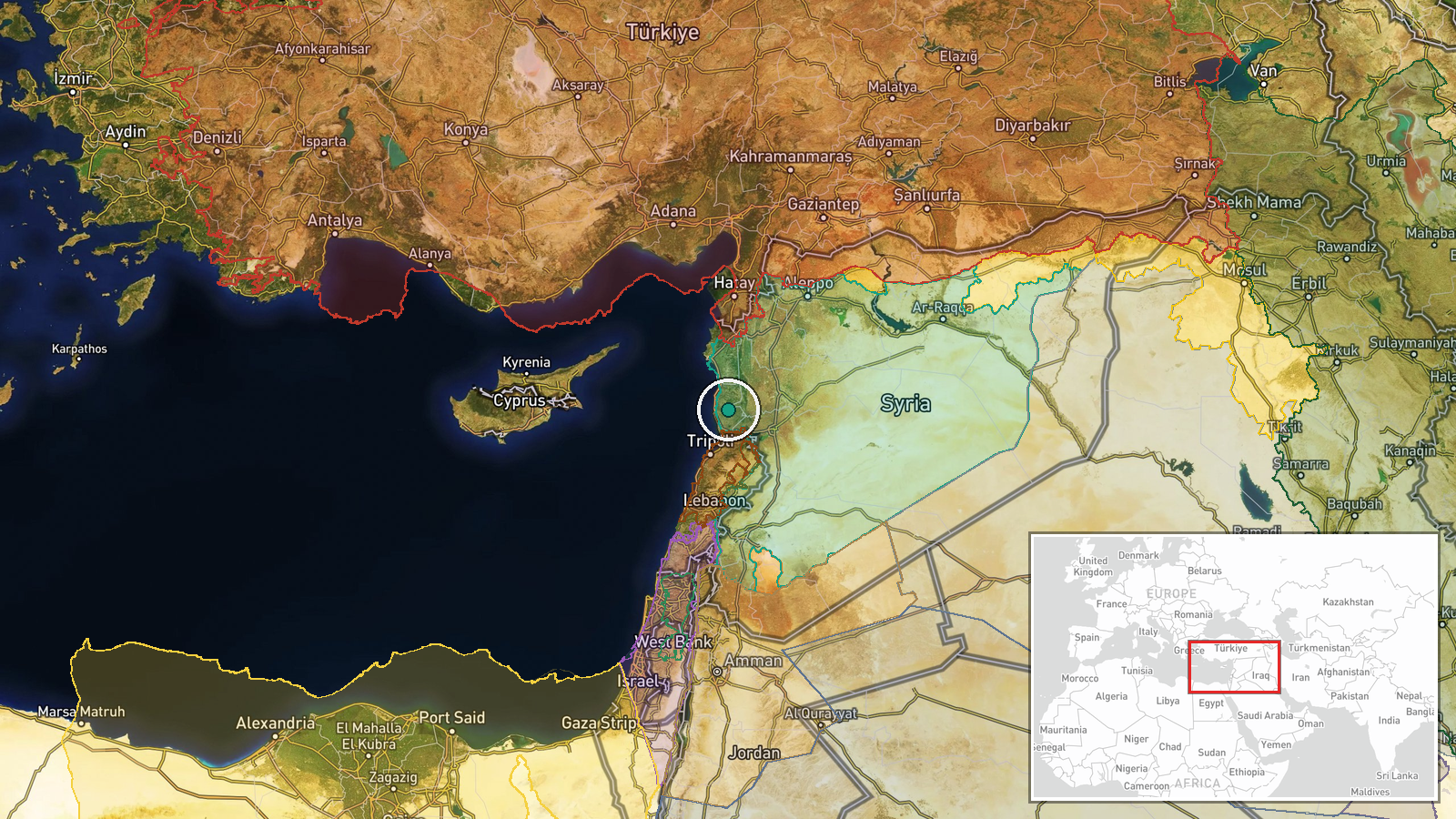 Banias countryside, Tartous Governorate, Syria — Security location map