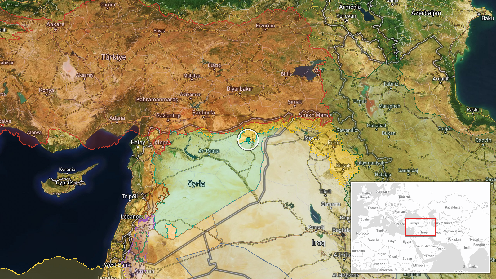 Qamishli-Nusaybin Border Crossing, Hasakah Governorate, Syria — Deployment location map