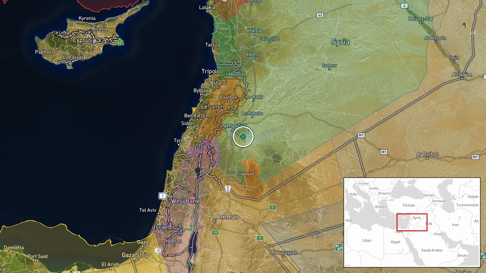Damascus International Airport, Damascus, Syria — Humanitarian Aid location map