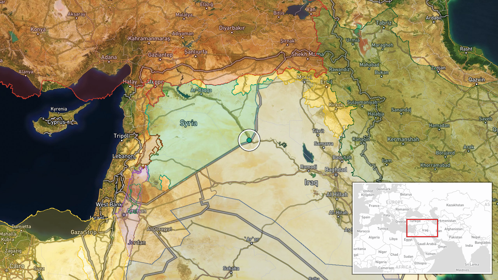 Al-Bukamal, Deir ez-Zor, Syria — Humanitarian Aid location map