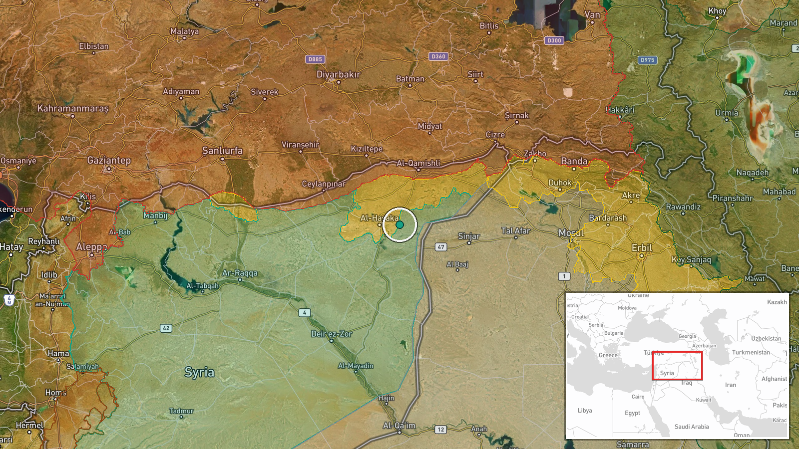 Hasakah Governorate, Syria — Report location map